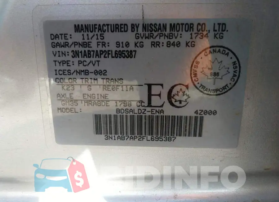 3N1AB7AP2FL695387 Photo# 9
