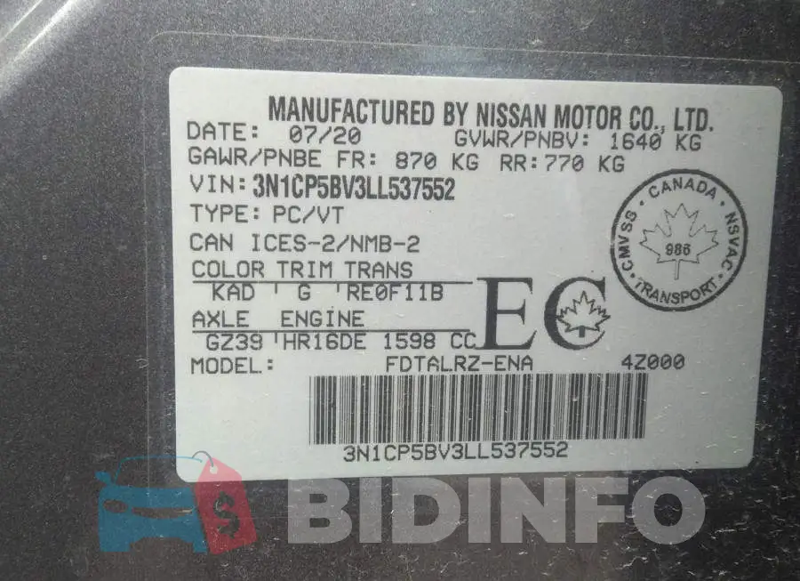 3N1CP5BV3LL537552 Photo# 9