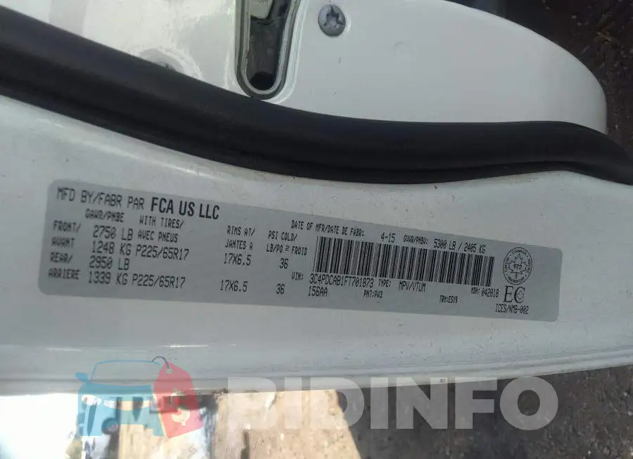 3C4PDCAB1FT701873 Photo# 9
