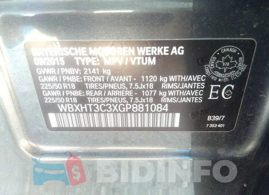 WBXHT3C3XGP881084 Photo# 9