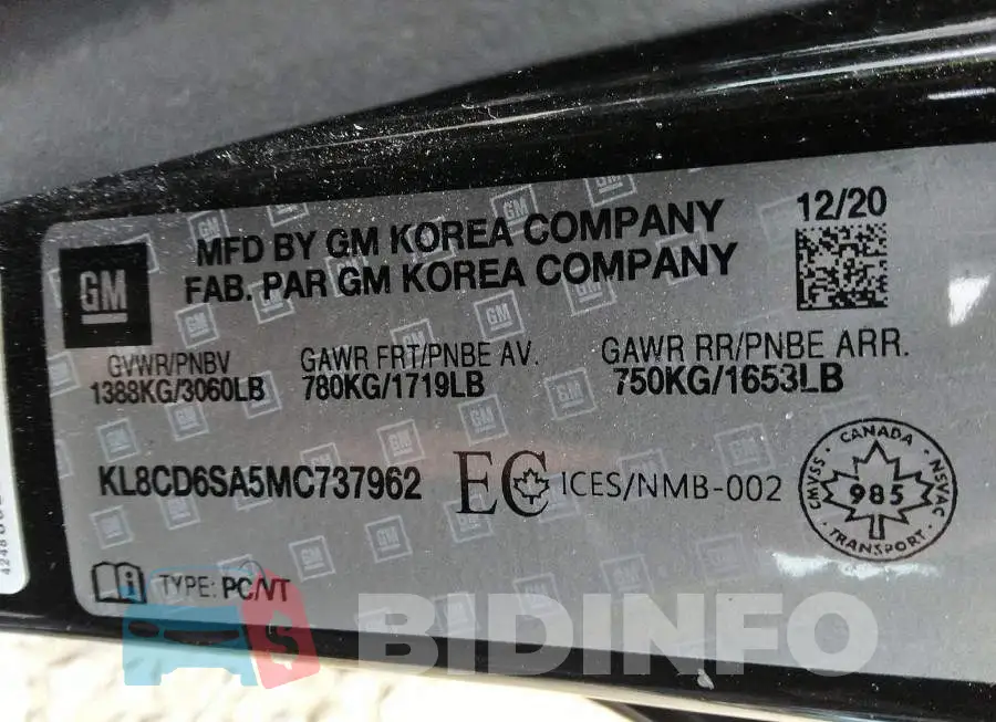 KL8CD6SA5MC737962 Photo# 9