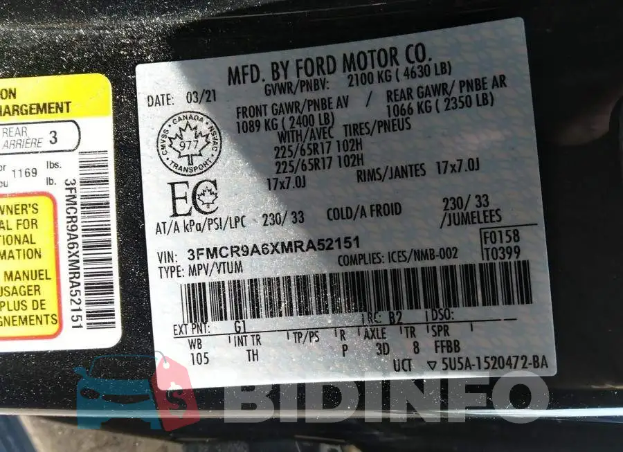 3FMCR9A6XMRA52151 Photo# 9