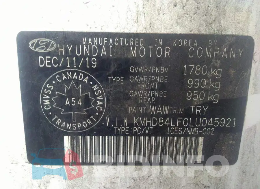 KMHD84LF0LU045921 Photo# 9