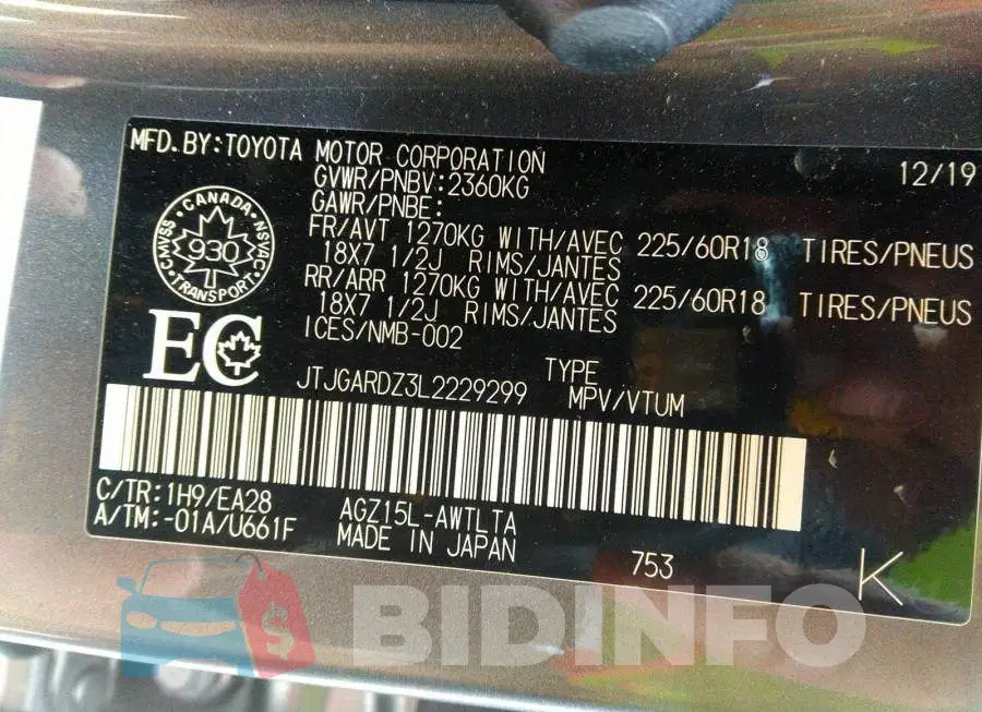 JTJGARDZ3L2229299 Photo# 9