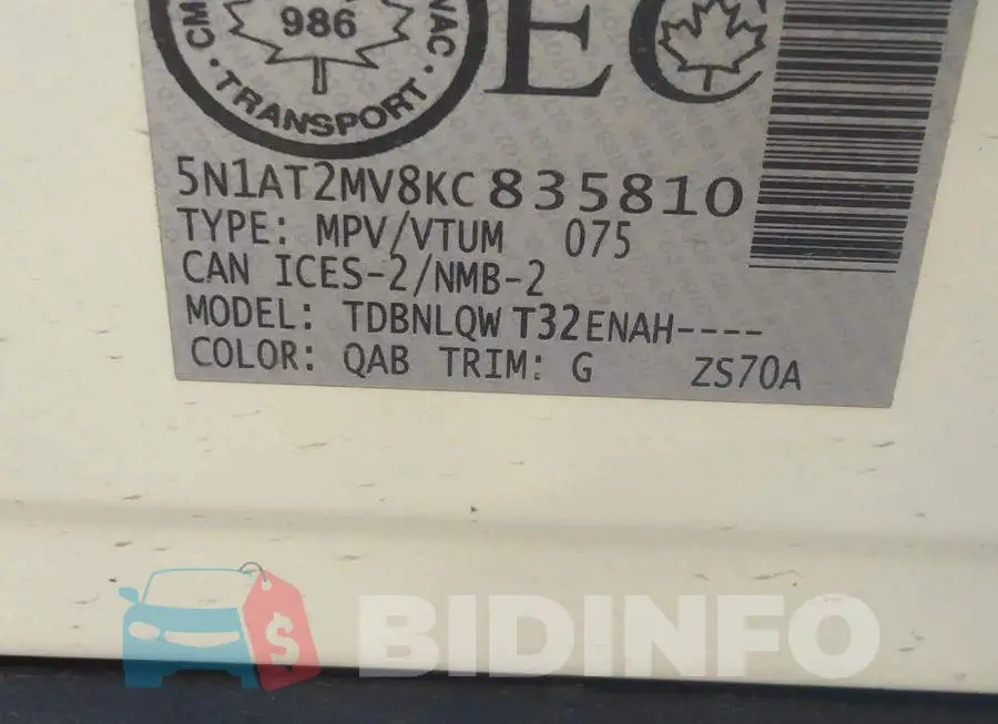 5N1AT2MV8KC835810 Photo# 9