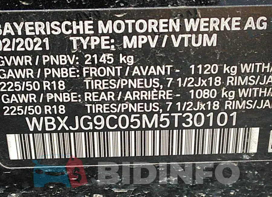 WBXJG9C05M5T30101 Photo# 9