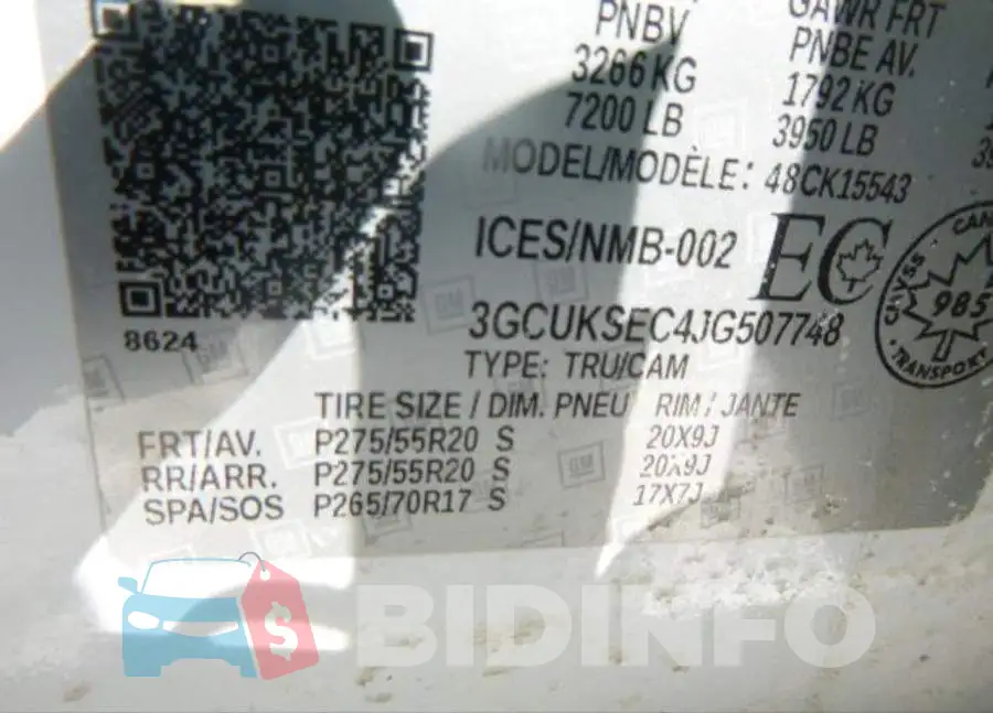 3GCUKSEC4JG507748 Photo# 9