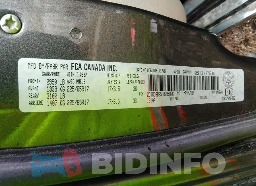 2C4RDGBG5JR295876 Photo# 9
