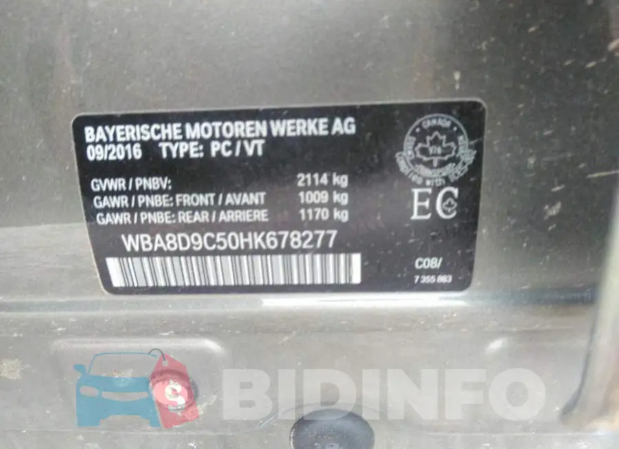 WBA8D9C50HK678277 Photo# 9