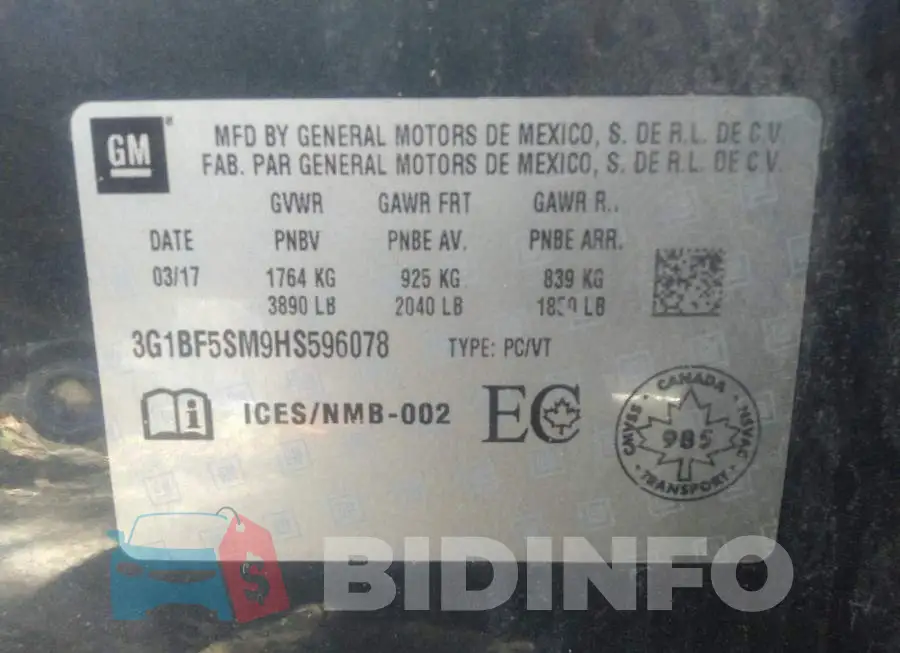 3G1BF5SM9HS596078 Photo# 9