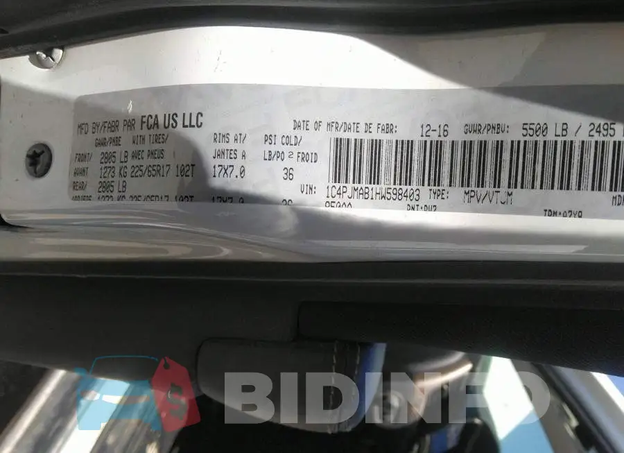 1C4PJMAB1HW598403 Photo# 9