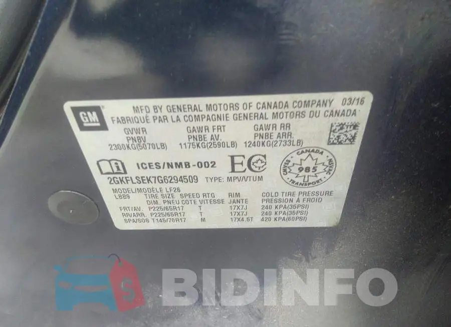2GKFLSEK7G6294509 Photo# 9