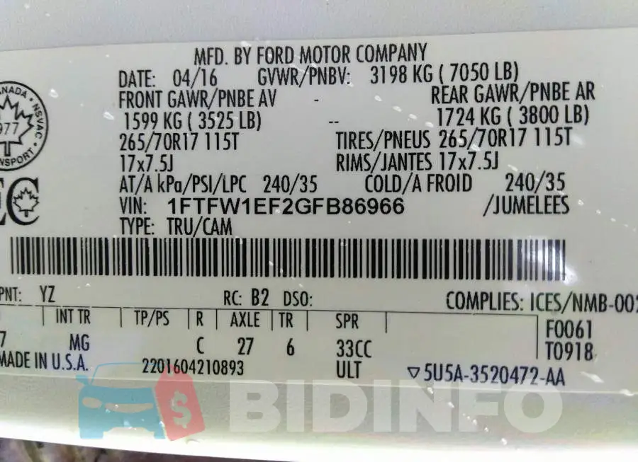 1FTFW1EF2GFB86966 Photo# 9