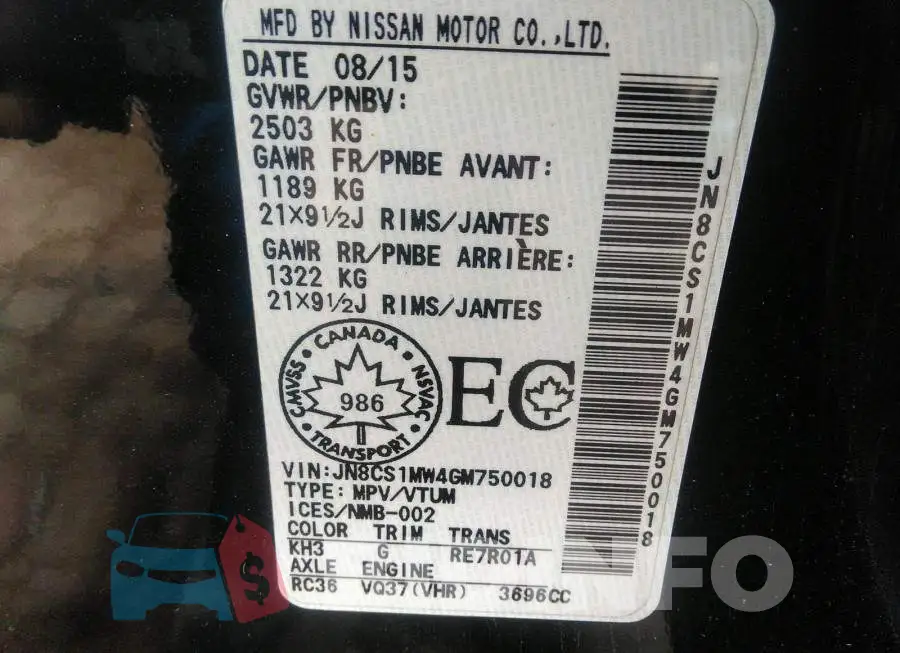 JN8CS1MW4GM750018 Photo# 9