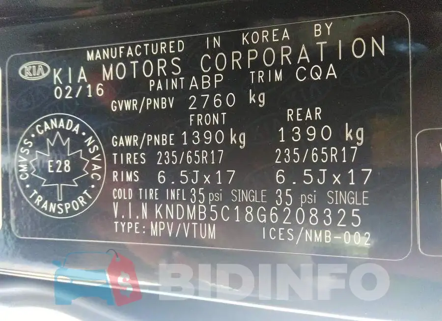 KNDMB5C18G6208325 Photo# 9