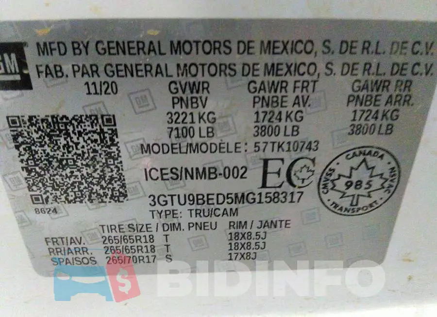 3GTU9BED5MG158317 Photo# 9