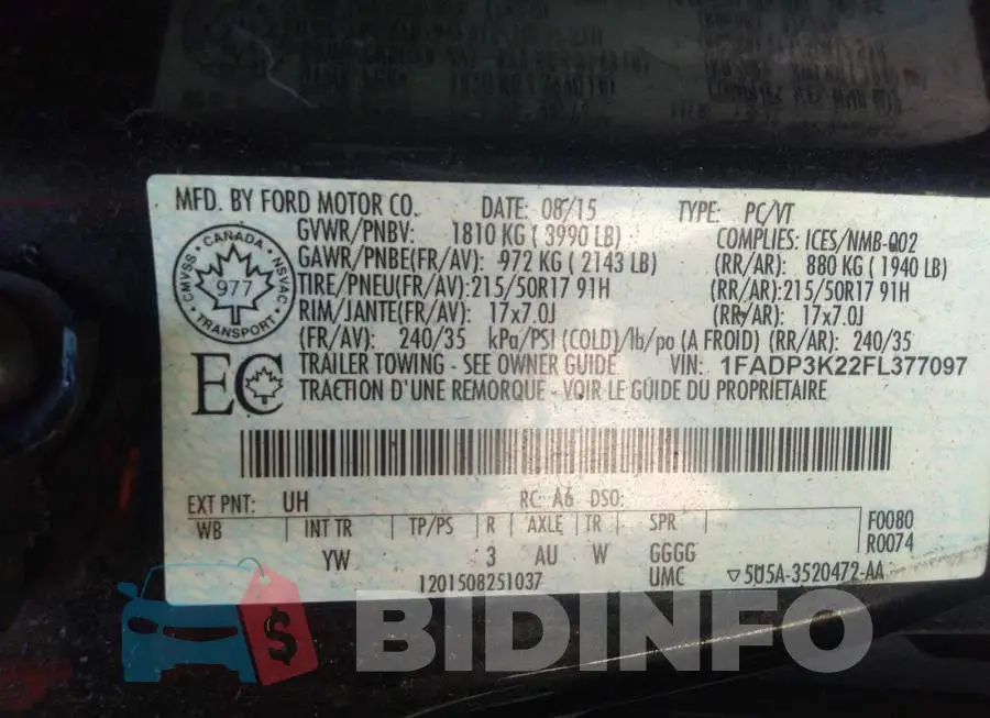 1FADP3K22FL377097 Photo# 9