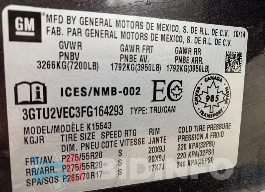 3GTU2VEC3FG164293 Photo# 9