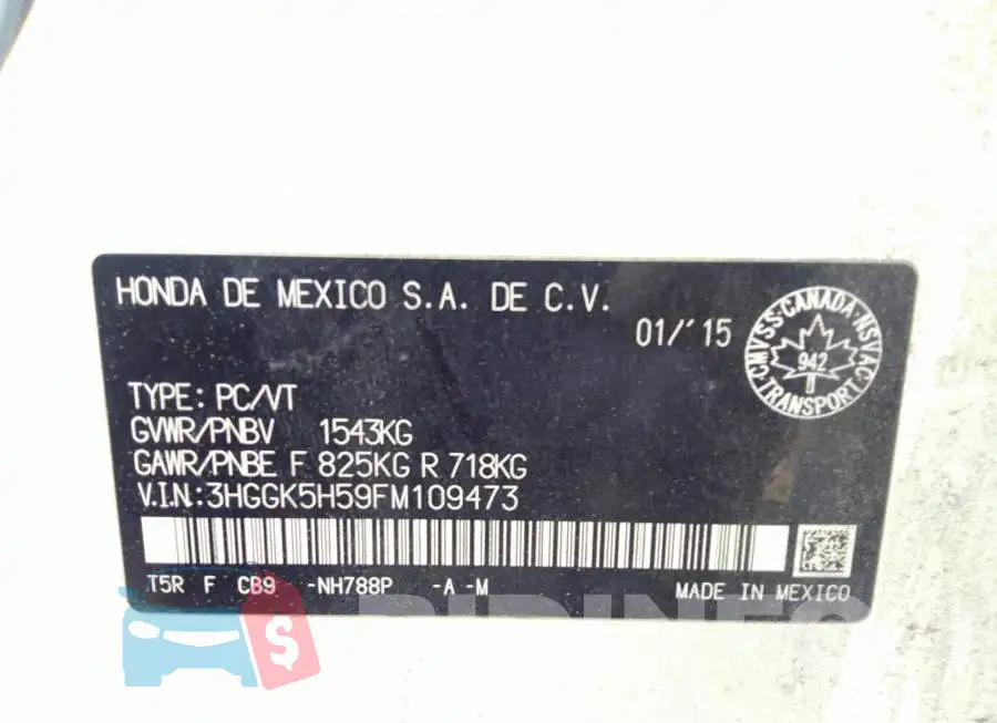 3HGGK5H59FM109473 Photo# 9