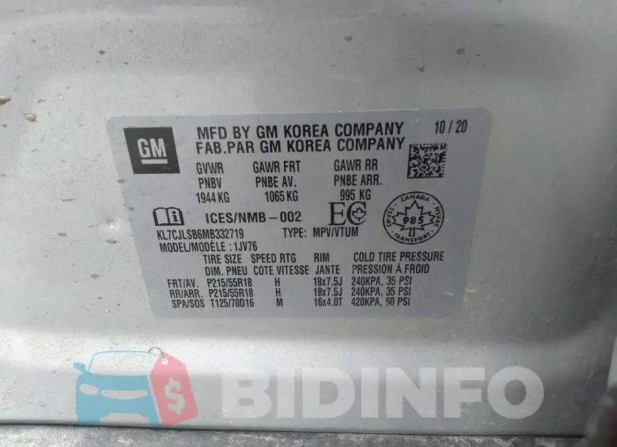 KL7CJLSB6MB332719 Photo# 9