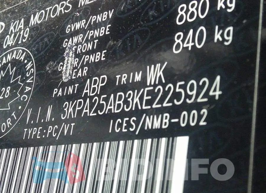 3KPA25AB3KE225924 Photo# 9