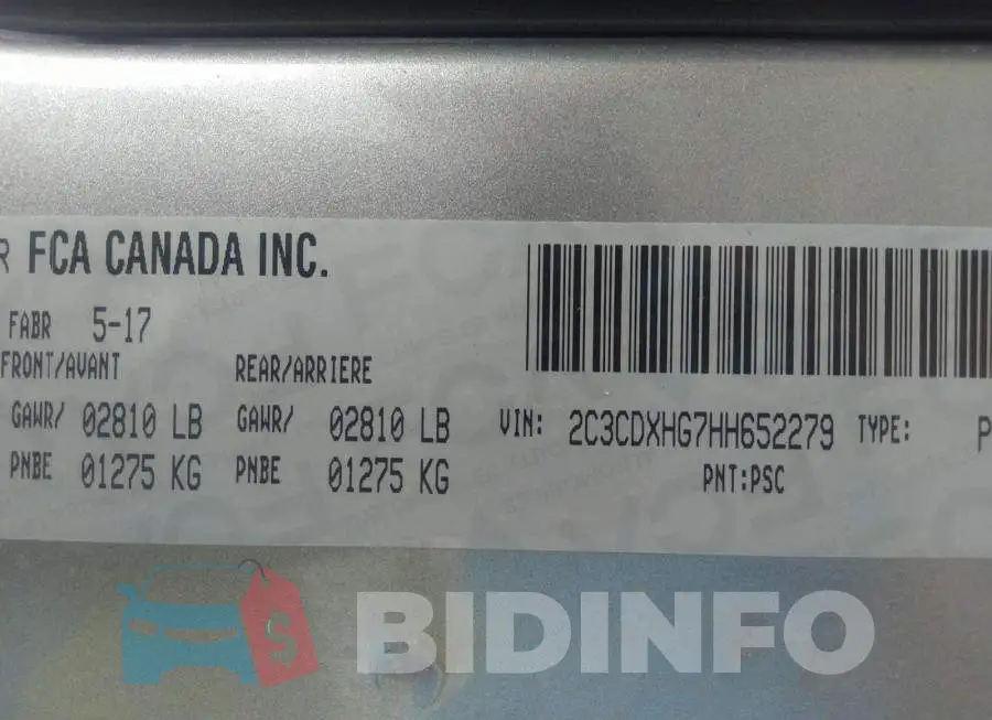 2C3CDXHG7HH652279 Photo# 9