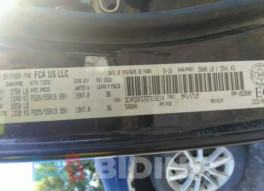 3C4PDDFG7GT216214 Photo# 9