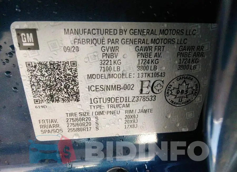 1GTU9DED1LZ378533 Photo# 9