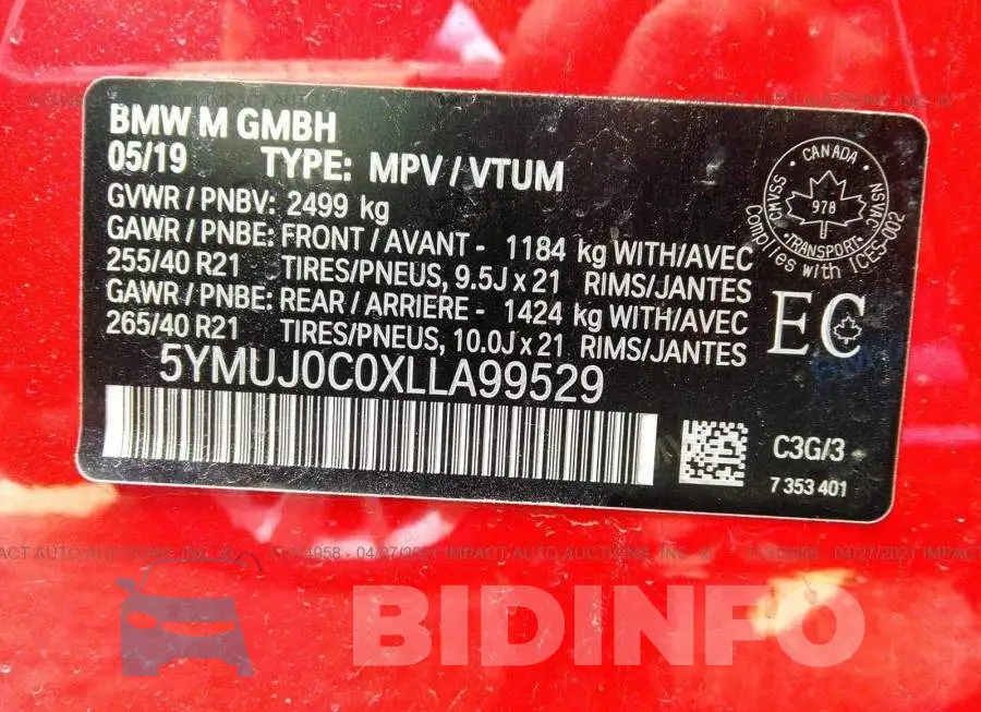 5YMUJ0C0XLLA99529 Photo# 9