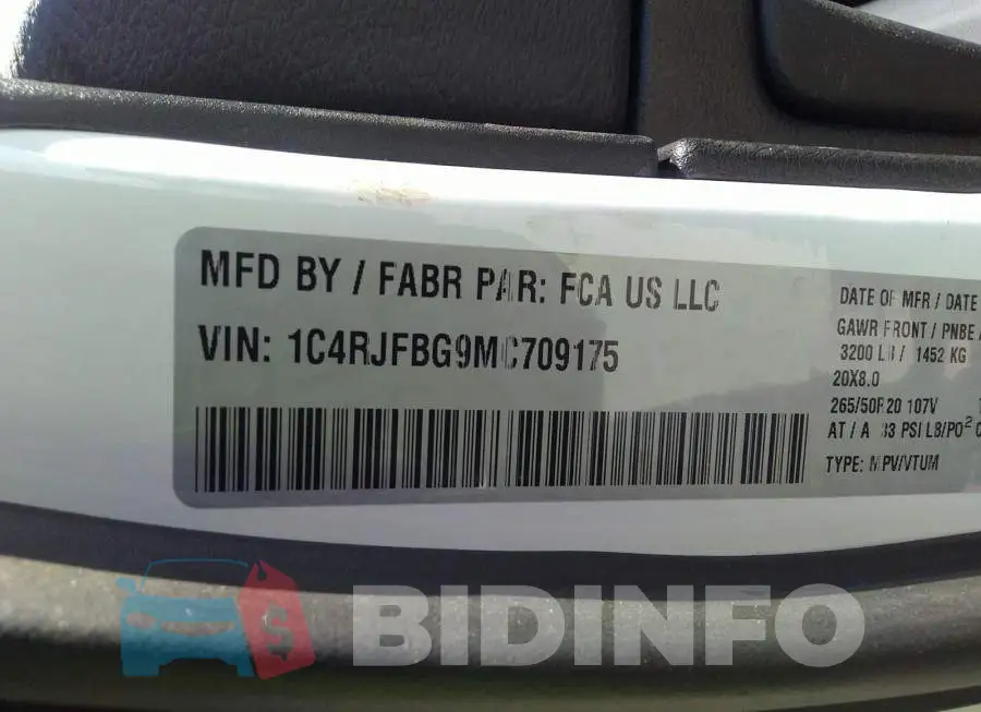 1C4RJFBG9MC709175 Photo# 9
