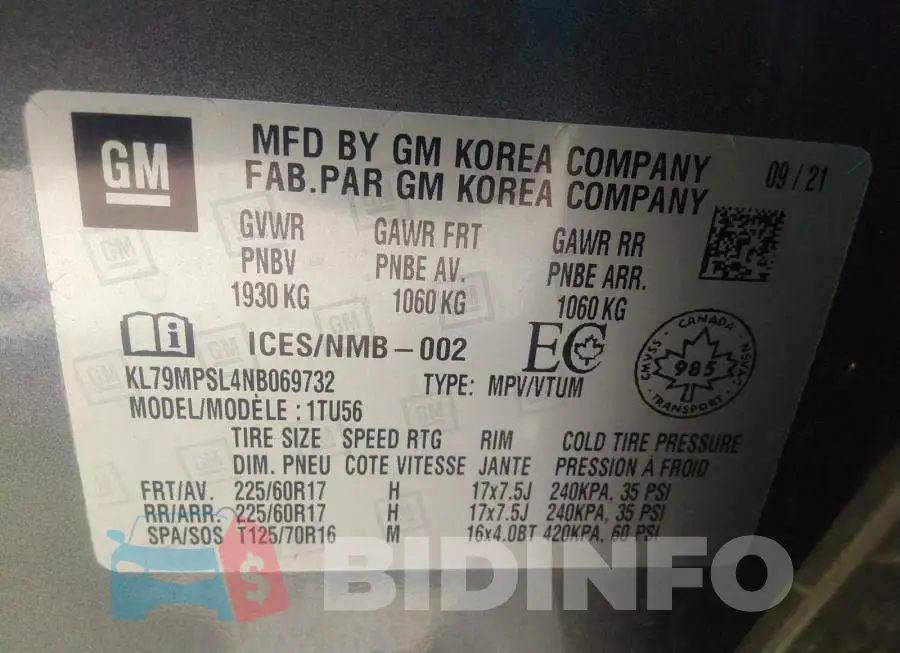 KL79MPSL4NB069732 Photo# 9