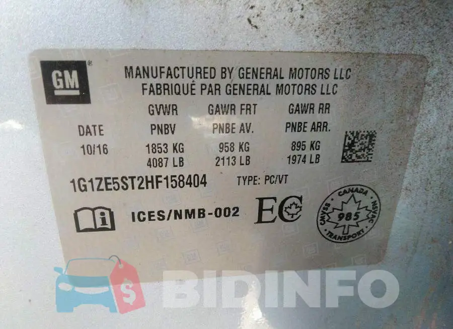 1G1ZE5ST2HF158404 Photo# 9