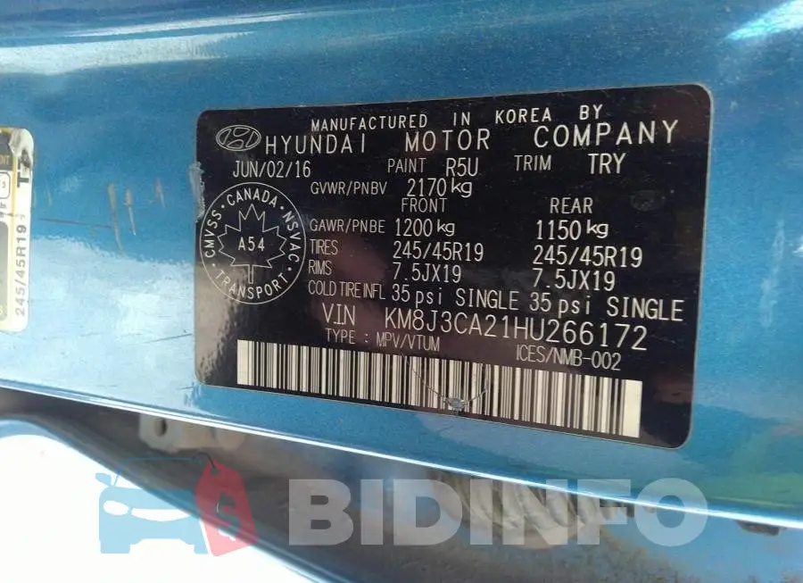 KM8J3CA21HU266172 Photo# 9