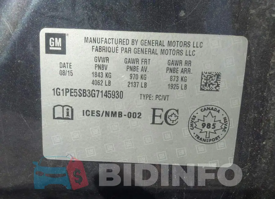 1G1PE5SB3G7145930 Photo# 9