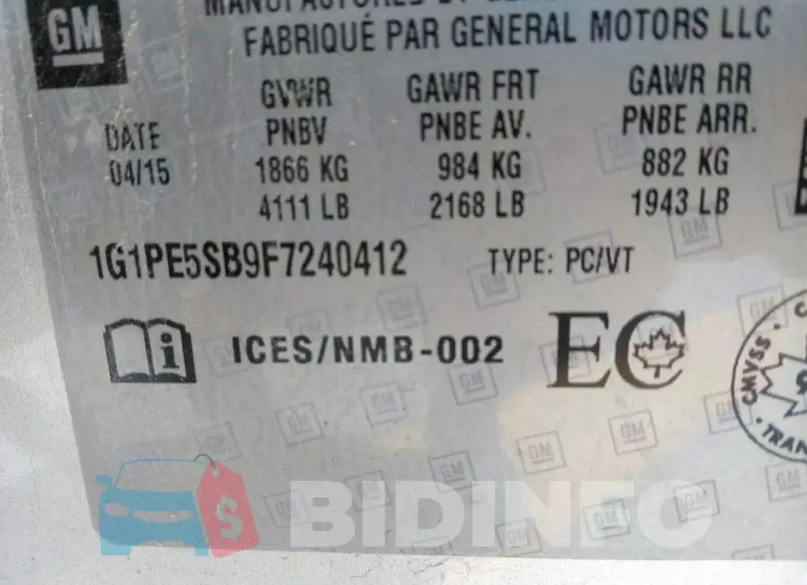1G1PE5SB9F7240412 Photo# 9