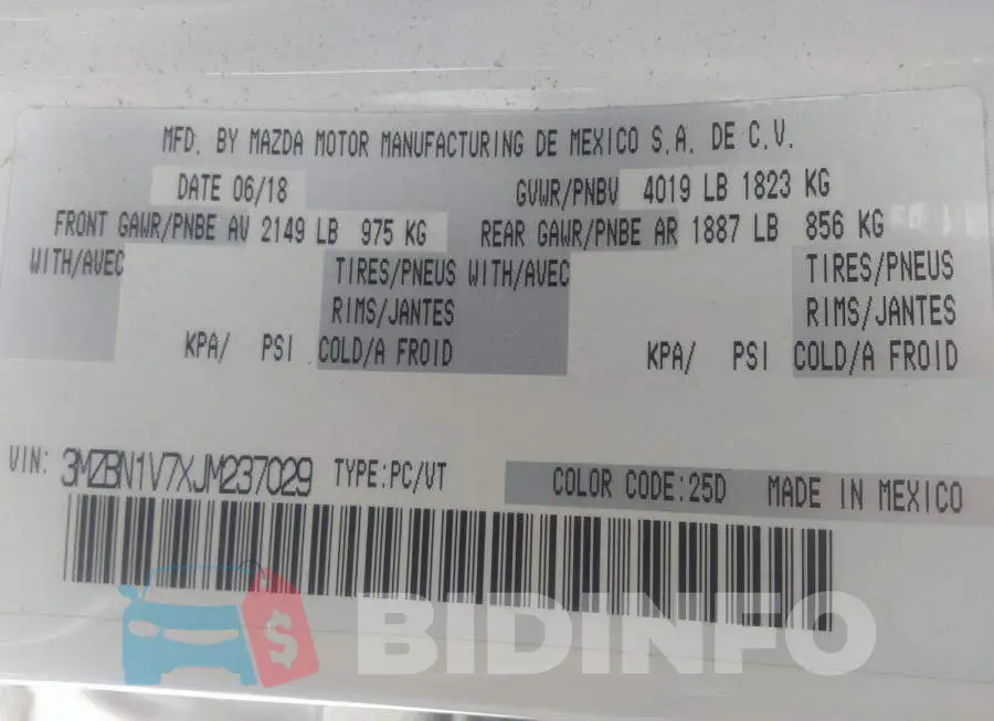 3MZBN1V7XJM237029 Photo# 9