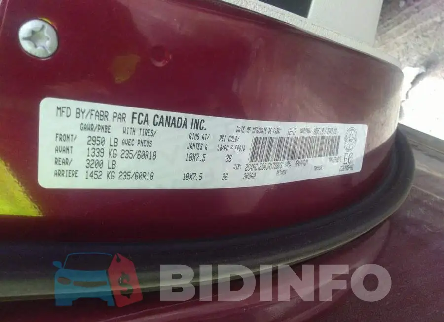 2C4RC1EG0JR173809 Photo# 9