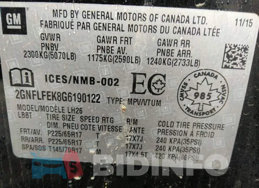 2GNFLFEK8G6190122 Photo# 9