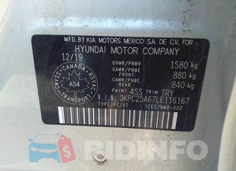 3KPC25A67LE116167 Photo# 9