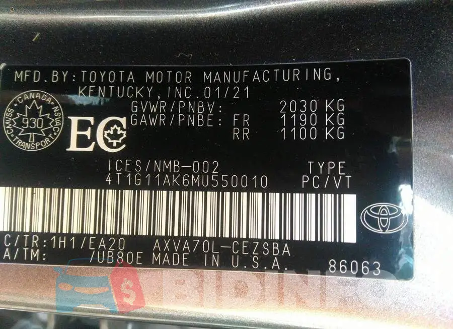 4T1G11AK6MU550010 Photo# 9