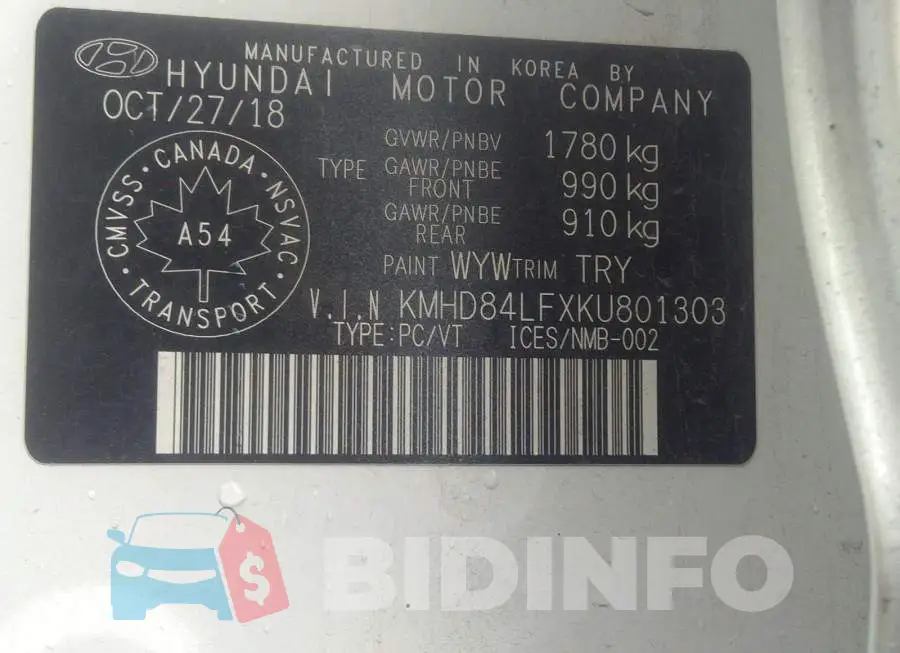 KMHD84LFXKU801303 Photo# 9