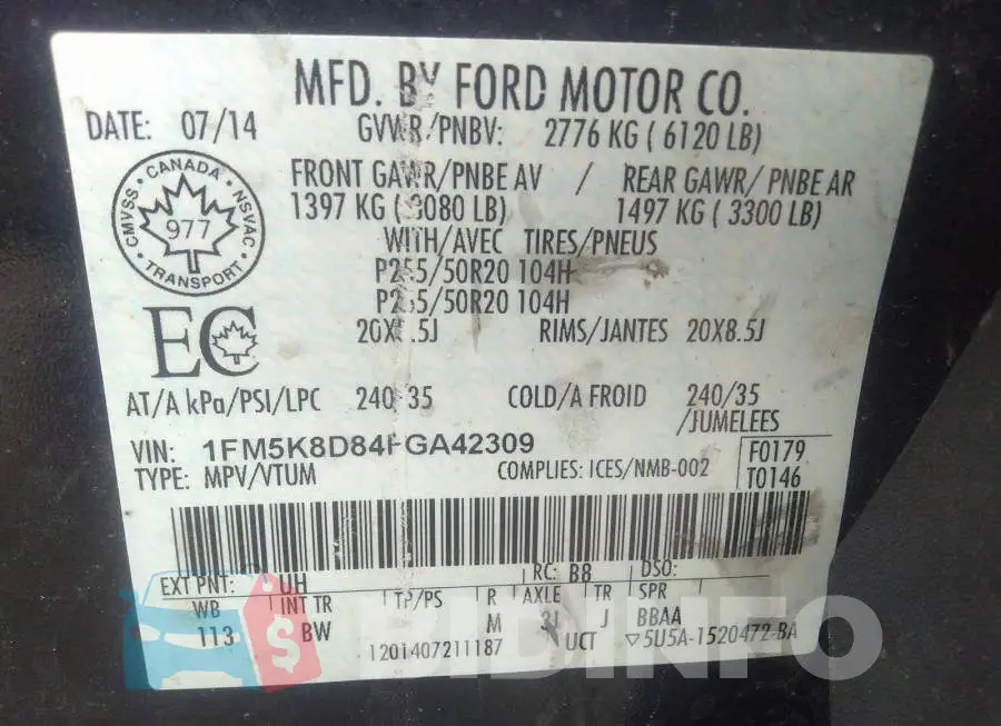 1FM5K8D84FGA42309 Photo# 9 1FM5K8D84FGA42309 Photo# 9