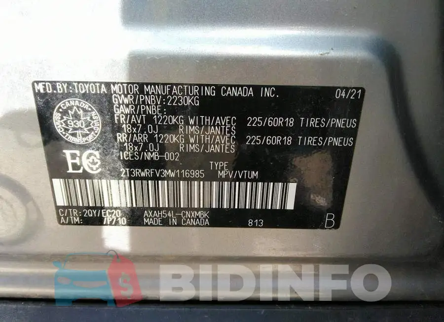 2T3RWRFV3MW116985 Photo# 9