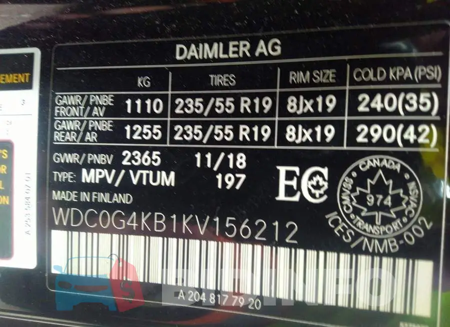 WDC0G4KB1KV156212 Photo# 9