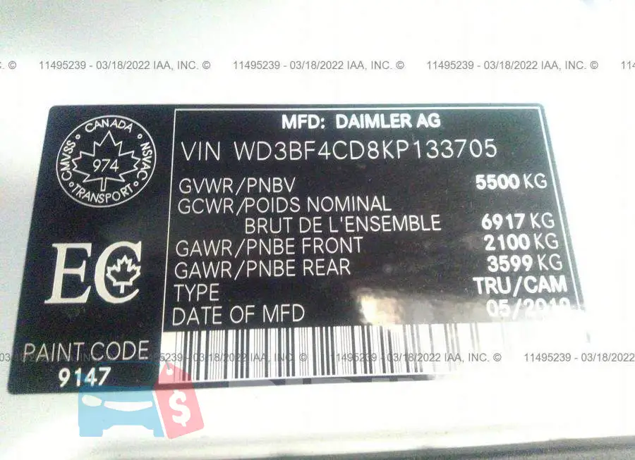 WD3BF4CD8KP133705 Photo# 9
