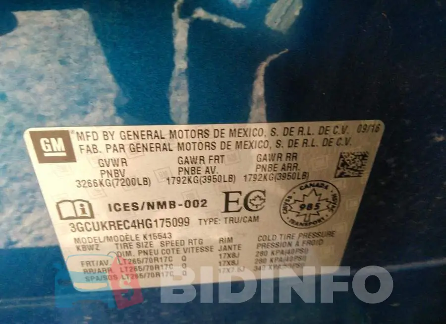 3GCUKREC4HG175099 Photo# 9