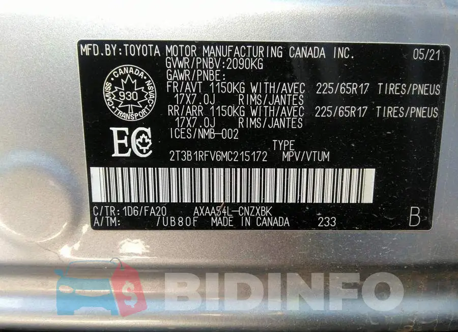 2T3B1RFV6MC215172 Photo# 9