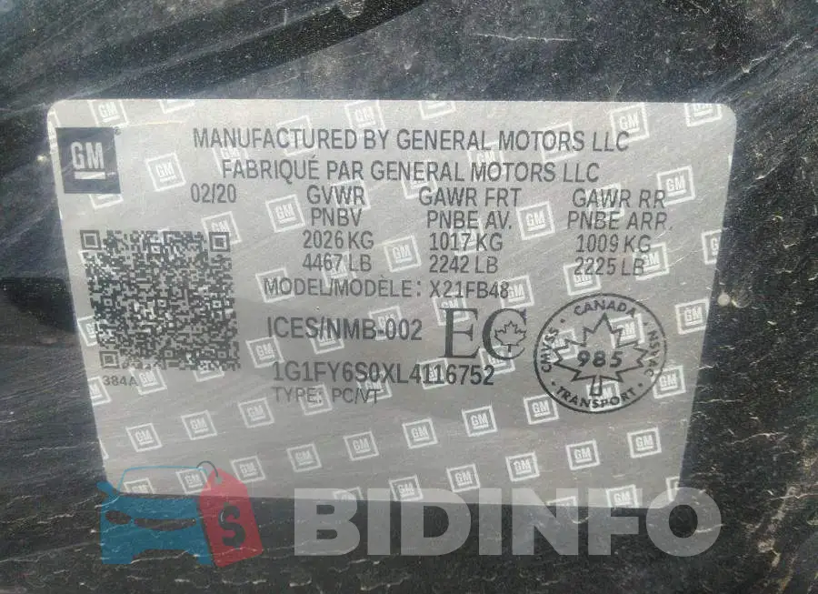 1G1FY6S0XL4116752 Photo# 9