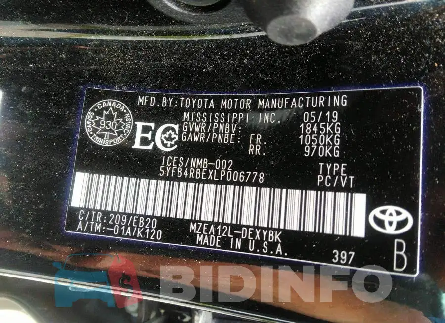 5YFB4RBEXLP006778 Photo# 9