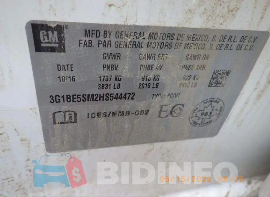 3G1BE5SM2HS544472 Photo# 7